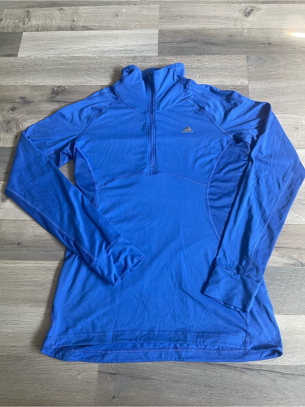 adidas Climalite Royal Blue 1/4 Zip Pullover Running Top Mesh Panels Size M